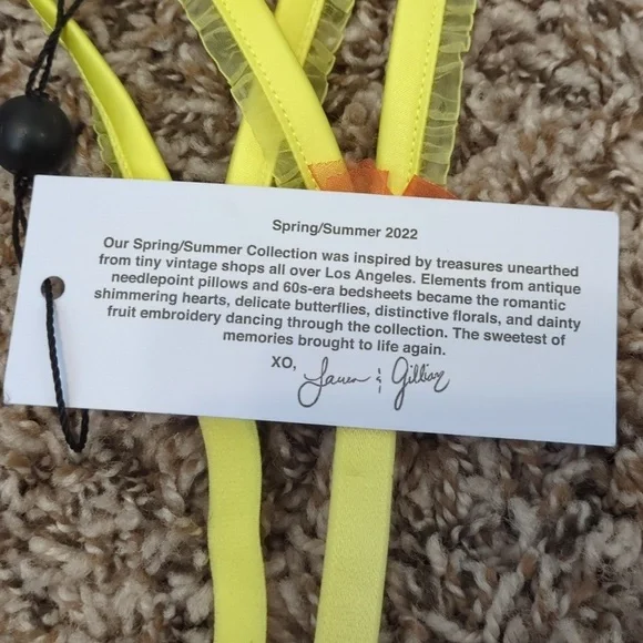 For Love And Lemons Mirabelle yellow floral cherry garter belt - Picture 6 of 10